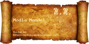Modla Mendel névjegykártya